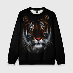 Свитшот детский Тигр в Темноте Глаза Зверя, цвет: 3D-черный