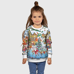 Свитшот детский САНТА КЛАУС НА ЛЬДУ, НОВЫЙ ГОД 2022 АРТ, цвет: 3D-белый — фото 2