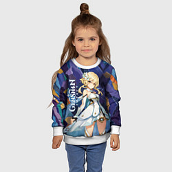 Свитшот детский Люмин путешественница из Genshin Impact, цвет: 3D-белый — фото 2