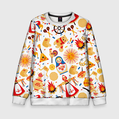 Детский свитшот Масленница 2022 / 3D-Белый – фото 1