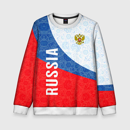 Детский свитшот RUSSIA SPORT STYLE РОССИЯ СПОРТИВНЫЙ СТИЛЬ / 3D-Белый – фото 1