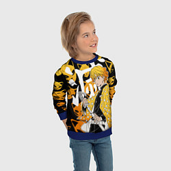 Свитшот детский ЗЕНИЦУ ZENITSU СТИЛЬ ГРОМА, цвет: 3D-синий — фото 2