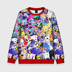 Свитшот детский UNDERTALE PATTERN HEROES, ВСЕ ГЕРОИ ИГРЫ, цвет: 3D-красный