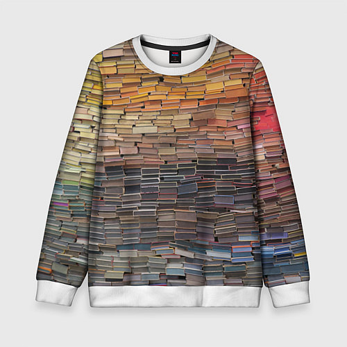 Детский свитшот Книжные кирпичики знаний / 3D-Белый – фото 1