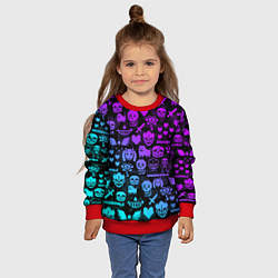Свитшот детский UNDERTALE NEON PATTERN УЗОР, цвет: 3D-красный — фото 2