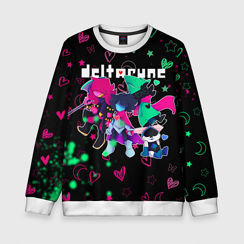 Детский свитшот ГЕРОИ ИГРЫ DELTARUNE NEON / 3D-Белый – фото 1