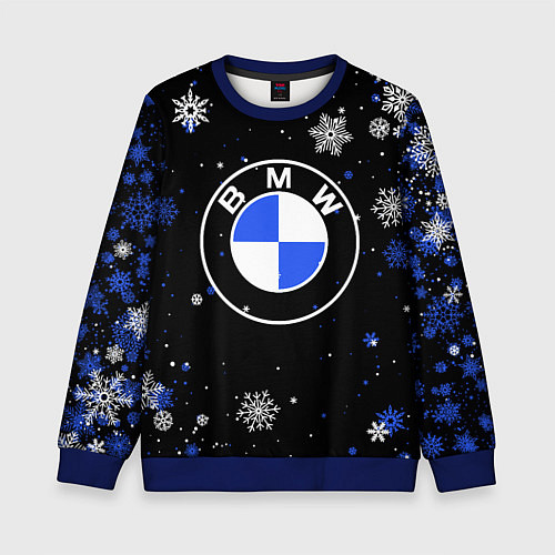 Детский свитшот НОВОГОДНИЙ БМВ НОВЫЙ ГОД BMW / 3D-Синий – фото 1