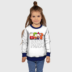 Свитшот детский South Park - Южный парк Кенни, Кайл, Стэн и Эрик, цвет: 3D-синий — фото 2