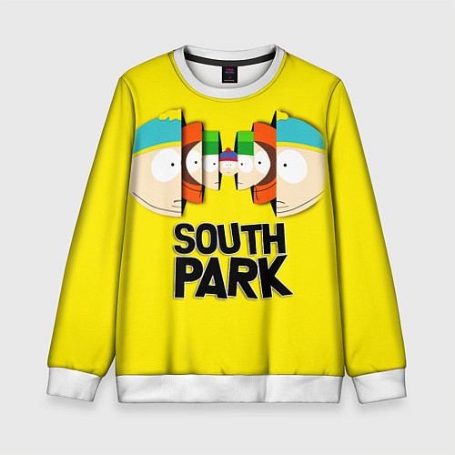 Детский свитшот South Park - Южный парк персонажи / 3D-Белый – фото 1