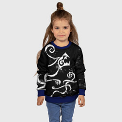 Свитшот детский ТАТУИРОВКА ДРАКЕНА WHITE AND BLACK, цвет: 3D-синий — фото 2