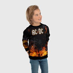 Свитшот детский ACDC - Fire, цвет: 3D-черный — фото 2
