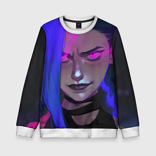 Детский свитшот League Of Legends Arcane ДЖИНКС Jinx Powder / 3D-Белый – фото 1