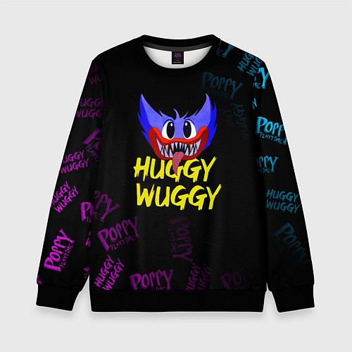 Детский свитшот HUGGY WUGGY PATTERN / 3D-Черный – фото 1