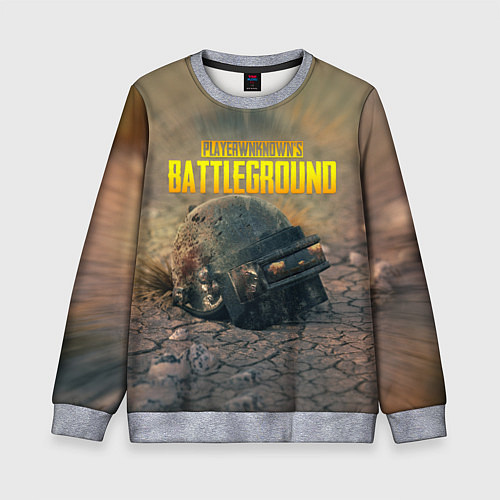 Детский свитшот PUBG HEAD 3 lvl / 3D-Меланж – фото 1