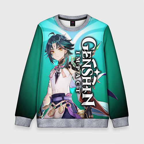Детский свитшот СЯО АДЕПТ XIAO ГЕНШИН / 3D-Меланж – фото 1