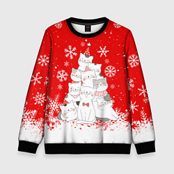 Свитшот детский КОТОЁЛКА на новый год, цвет: 3D-черный