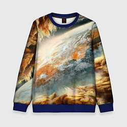 Свитшот детский Песчаный Космос, цвет: 3D-синий