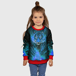 Свитшот детский Водяной голубой Тигр, цвет: 3D-красный — фото 2