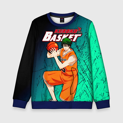 Детский свитшот Kuroko no Basuke, Midorima Shintaro Шинтаро Мидори / 3D-Синий – фото 1