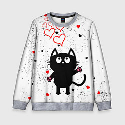 Детский свитшот Влюблённый котик Cat Love