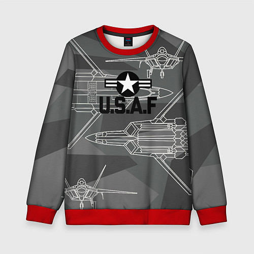 Детский свитшот U S Air force / 3D-Красный – фото 1