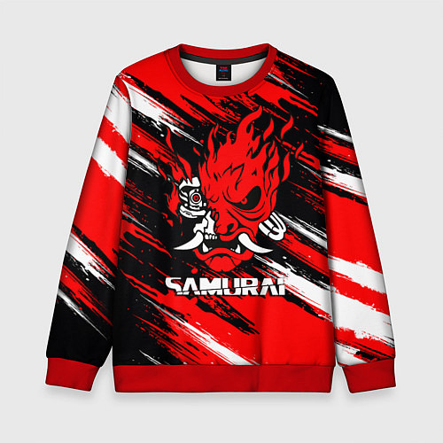 Детский свитшот SAMURAI CYBERPUNK 2077 КИБЕРПАНК 2077 / 3D-Красный – фото 1