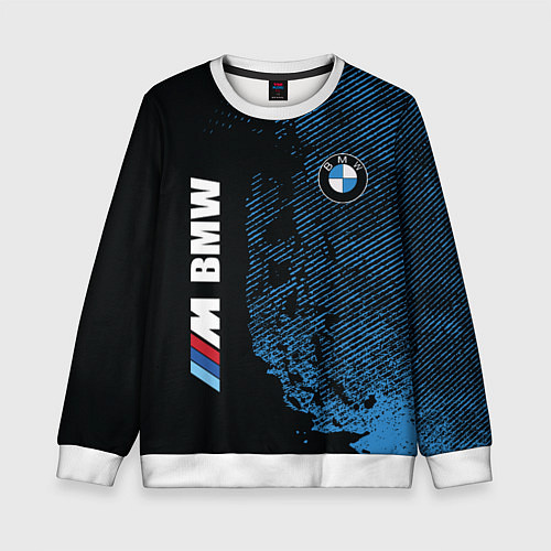 Детский свитшот BMW M Series Синий Гранж / 3D-Белый – фото 1
