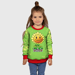 Свитшот детский Подсолнух Plants vs Zombies, цвет: 3D-красный — фото 2