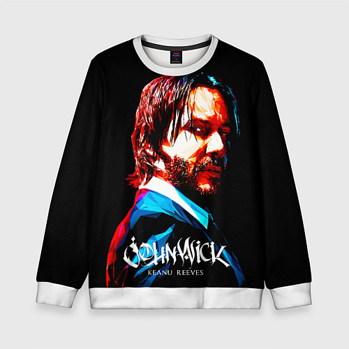 Детский свитшот Джон Уик Киану Ривз Каллиграфия / 3D-Белый – фото 1