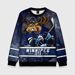 Свитшот детский Виннипег Джетс, Winnipeg Jets Маскот, цвет: 3D-черный