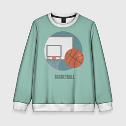 Свитшот детский Basketball Спорт, цвет: 3D-белый