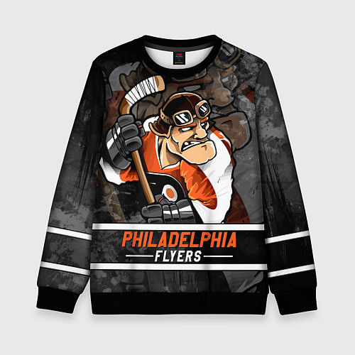 Детский свитшот Филадельфия Флайерз, Philadelphia Flyers / 3D-Черный – фото 1