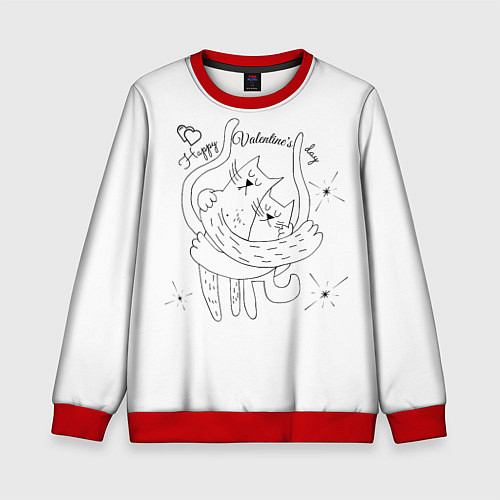Детский свитшот День святого Валентина в мире / 3D-Красный – фото 1