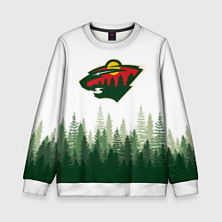 Свитшот детский Minnesota Wild, Миннесота Уайлд Лес, цвет: 3D-белый