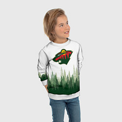 Свитшот детский Minnesota Wild, Миннесота Уайлд Лес, цвет: 3D-белый — фото 2