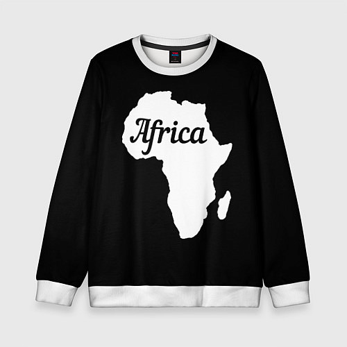 Детский свитшот Африка на чёрном / 3D-Белый – фото 1