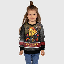Свитшот детский Калгари Флэймз, Calgary Flames Маскот, цвет: 3D-черный — фото 2