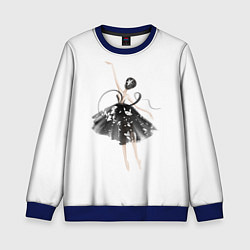 Свитшот детский Девушка балерина, цвет: 3D-синий