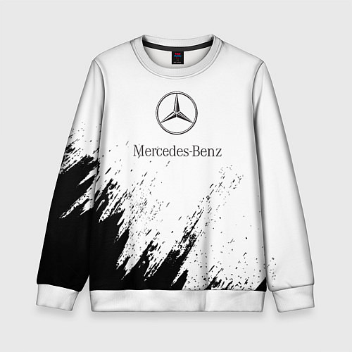 Детский свитшот Mercedes-Benz - White texture / 3D-Белый – фото 1