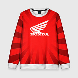 Свитшот детский Honda красные линии, цвет: 3D-белый