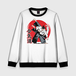 Свитшот детский Айкидо Aikido, цвет: 3D-черный