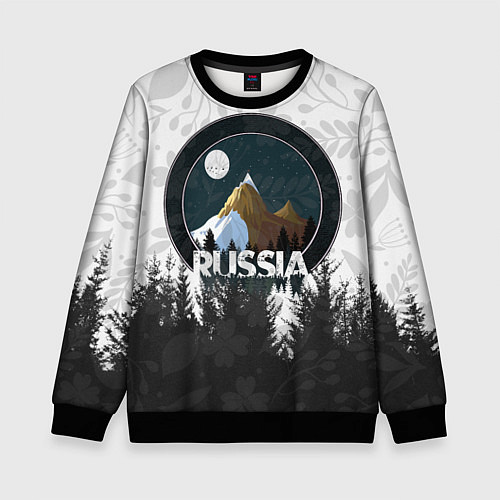 Детский свитшот Russian Тайга / 3D-Черный – фото 1