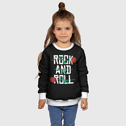 Свитшот детский ROCK AND ROLL розы, цвет: 3D-белый — фото 2