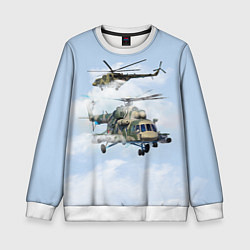 Свитшот детский Ми-8 Вертолёт, цвет: 3D-белый