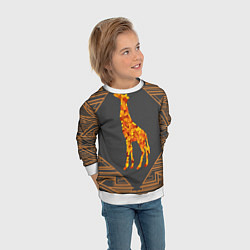 Свитшот детский Жираф из листьев, цвет: 3D-белый — фото 2