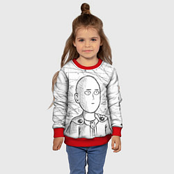 Свитшот детский Ванпанчмен Сайтама - Saitama, цвет: 3D-красный — фото 2