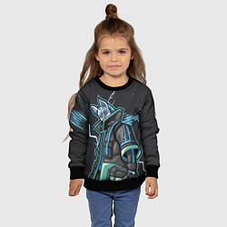 Свитшот детский Фортнайт Китсунэ в синем, цвет: 3D-черный — фото 2