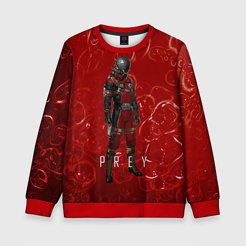 Детский свитшот Prey blood horror / 3D-Красный – фото 1