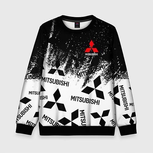 Детский свитшот Mitsubishi black & white / 3D-Черный – фото 1