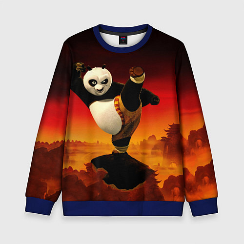 Детский свитшот Кунг-фу Панда New / 3D-Синий – фото 1